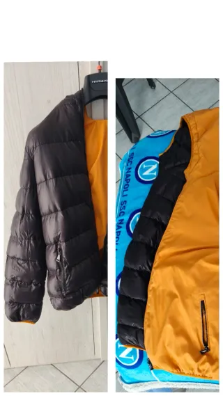 Giubbotto uomo double face nero/arancio