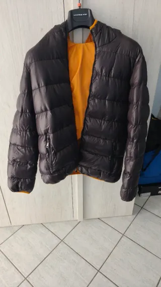 Giubbotto uomo double face nero/arancio