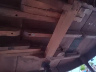 Mesa redonda de madera estilo francés con suplemen