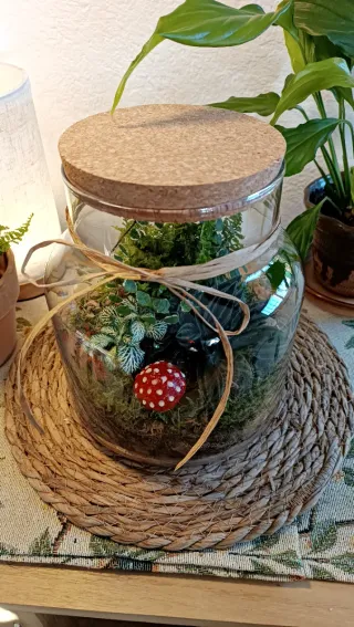 Terrario Pajaritos. Jardín eterno