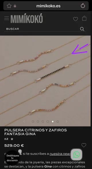 Pulsera Oro 750 Zafiros Certificado