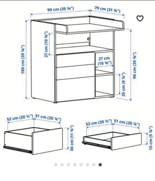 Cambiador bebé SMASTAD con cajones