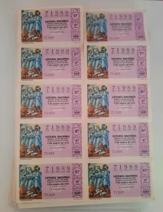 +290 Décimos Lotería Nacional 1974-1982