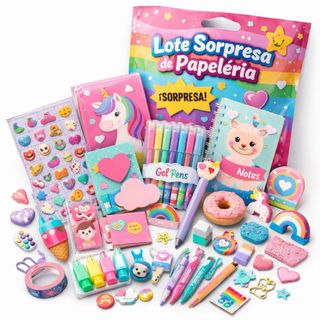 Lote Sorpresa Papelería Infantil Unicornio y Llama