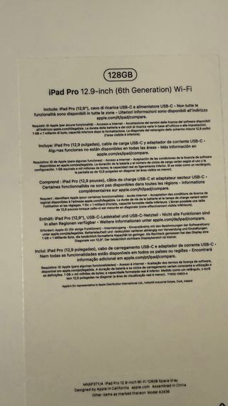 iPad Pro 12.9 6ª Gen (2022) Negro