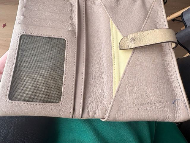 Cartera de piel Abacino beige