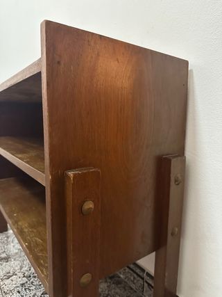 Mesita auxiliar madera oscura