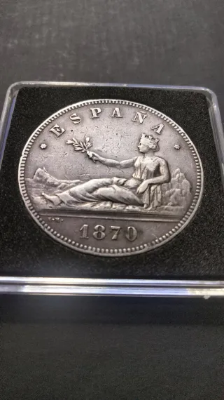 Moneda 5 Pesetas 1870 Plata