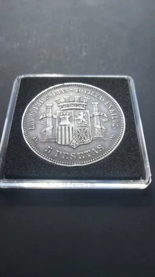 Moneda 5 Pesetas 1870 Plata