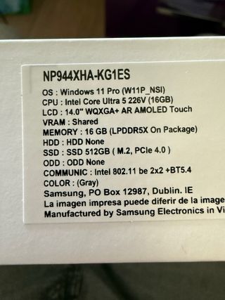 Samsung Galaxy Book5 Pro Gris/Plata