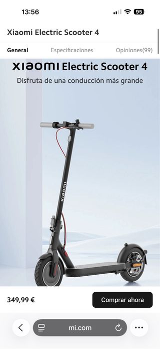 Patinete Eléctrico Xiaomi Scooter 4