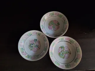 Set 3 mini boles porcelana flores