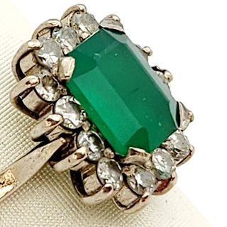 Anillo Oro 18k Esmeralda y Diamantes