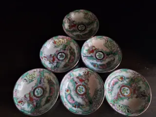 Set 6 mini cuencos porcelana oro multicolor