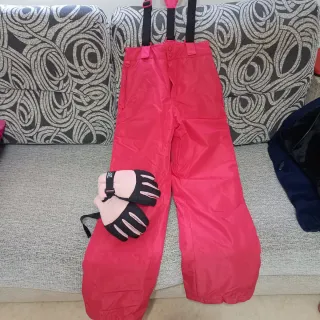 Pantalón de esquí rosa, regalo guantes