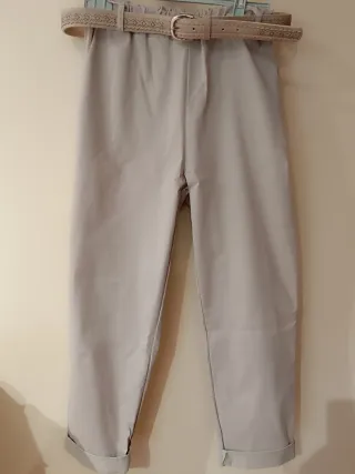 Pantalón mujer primavera beige