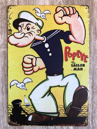 (215)Cartel Metálico Popeye The Sailor Man