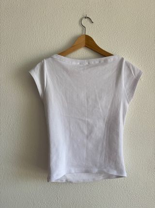 Camiseta Zara Mujer algodón canalé tejido Grueso