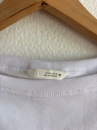Camiseta Zara Mujer algodón canalé tejido Grueso