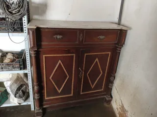 Mueble antiguo madera y mármol