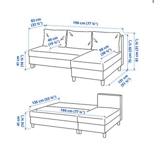 Sofá cama chaise longue gris oscuro
