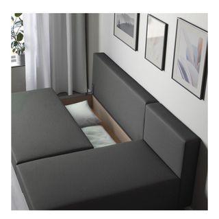 Sofá cama chaise longue gris oscuro