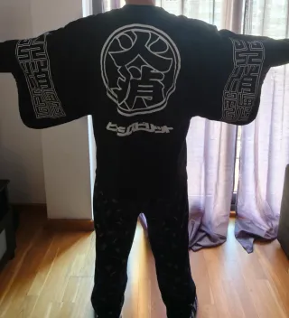 Kimono Japonés Streetwear Unisex Negro