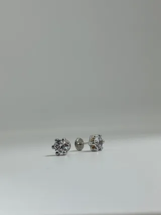 Pendientes Oro Blanco con Circonitas