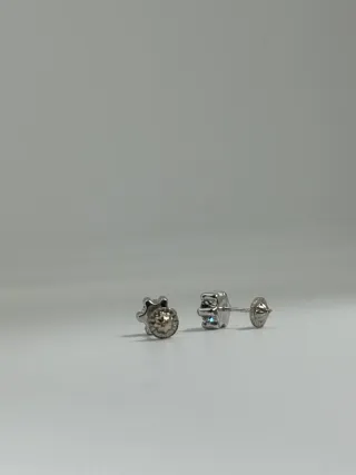 Pendientes Oro Blanco con Circonitas