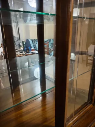 Vitrina de madera y cristal