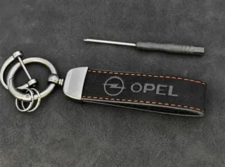 OPEL Llavero de Alcantara Tacto Piel Cuero Regalo