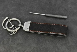 OPEL Llavero de Alcantara Tacto Piel Cuero Regalo