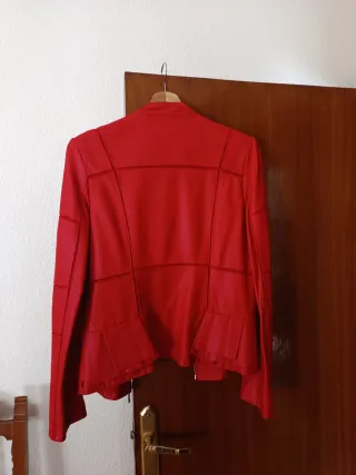 Chaqueta Piel Sintética Roja