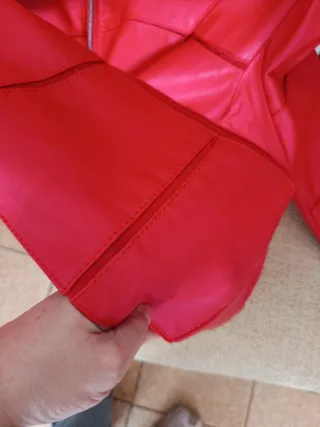 Chaqueta Piel Sintética Roja