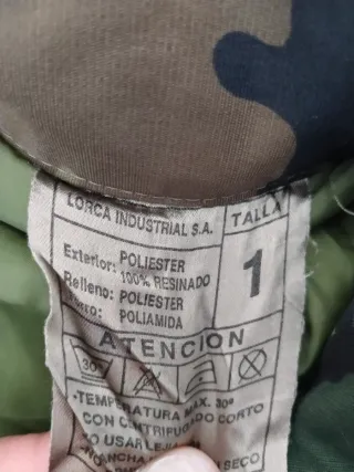 Talla 1 (equivalente a M) Abrigo Chaquetón Militar