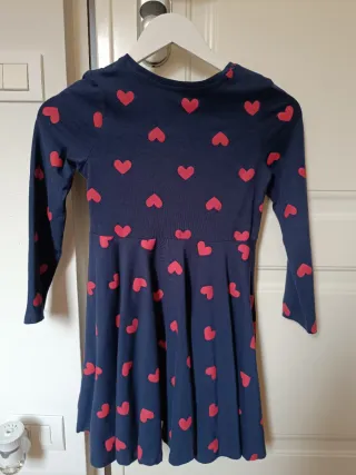Vestito bimba blu con cuori rossi tg 8