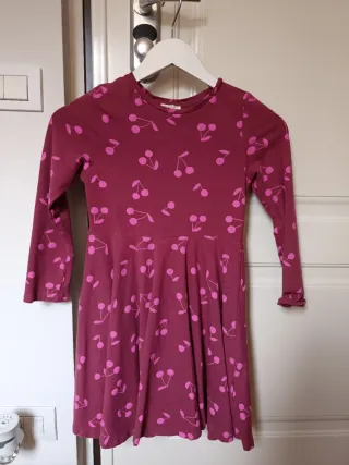 Vestito bambina cotone ciliegie tg 8