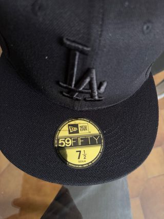 Cappello New Era Nero Visiera Piatta Taglia 7 1/2