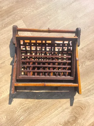 Porta riviste in legno e bambù