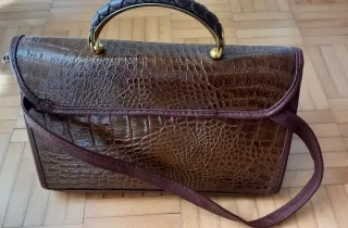 Borsetta Vintage anni '80 effetto coccodrillo