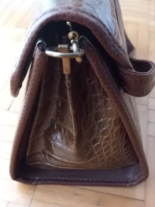 Borsetta Vintage anni '80 effetto coccodrillo