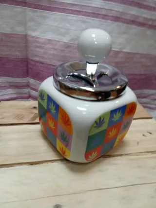 Cenicero Vintage Hojas Colores