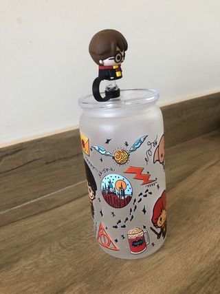 Vaso Harry Potter con tapa y pajita