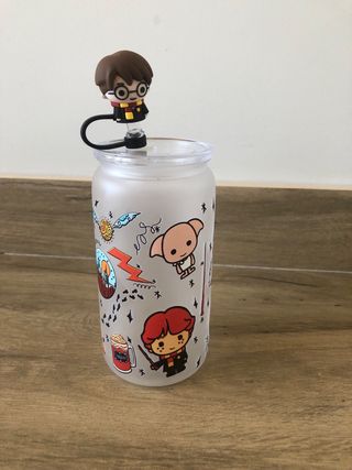Vaso Harry Potter con tapa y pajita
