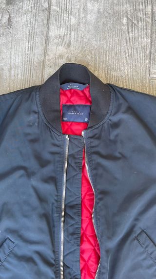 Chaqueta Bomber Zara Azul Marino Talla S