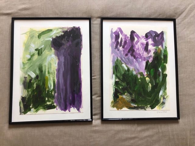 Díptico Obra Original Paisaje Abstracto A3