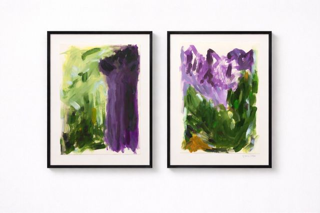 Díptico Obra Original Paisaje Abstracto A3