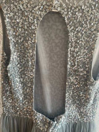 Vestido de fiesta lentejuelas plateadas