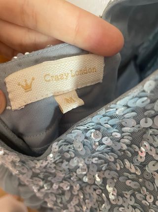 Vestido de fiesta lentejuelas plateadas