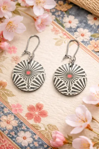 Orecchini decoupage stile giapponese